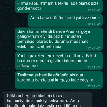 Hepsiburada İade Ürün Yerine Yanlış Verdiğim Paketi Geri Göndermiyor.