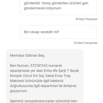 Hepsiburada İade Ürün Yerine Yanlış Verdiğim Paketi Geri Göndermiyor.