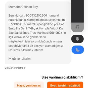 Hepsiburada İade Ürün Yerine Yanlış Verdiğim Paketi Geri Göndermiyor.
