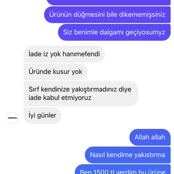 Zi Official İade Kabul Etmeyen Satıcı Üslupsuz Satıcı