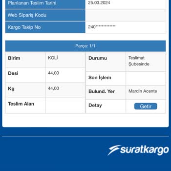 Sürat Kargo Kargomu Çaldırmış Acilen Bulunmasını Talep Ediyorum