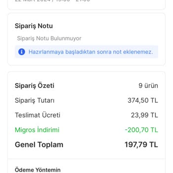 Migros Sanal Market Kafasına Göre Sipariş İptali Yapıyor