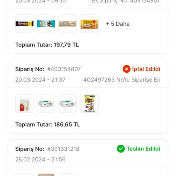 Migros Sanal Market Kafasına Göre Sipariş İptali Yapıyor