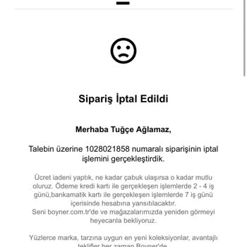 Boyner İade İşlemi Başlatılmaması