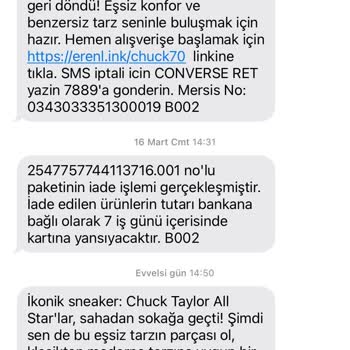 Converse İnternet Mağazasından İade Sürecinde Yaşanan Sorunlar