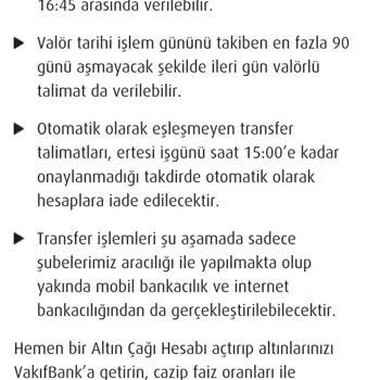 VakıfBank'ta Altın Transferi / EFT Sorunu Yaşıyorum.