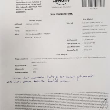 Teknosa-HP Omen Ölü Piksele Değişim Yapmıyor
