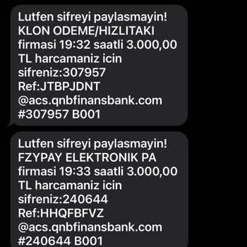 QNB Finansbank Şifreyi Defalarca Gönderdi