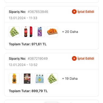Migros Sanal Market Sipariş İptalleri