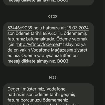 Vodafone'dan Şikayetçiyim. Lütfen Dikkate Alınız...