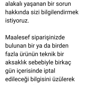 Amazon.com.tr Haksız Yere Sipariş İptali