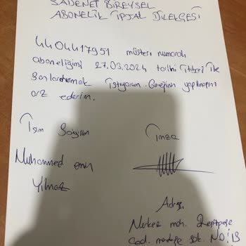 Sadenet Ev İnterneti Abonelik Sonlandırma