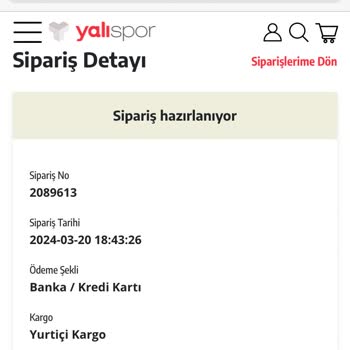 Yalı Spor 9 Gündür Kargoya Verilmeyen Siparişim