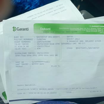 Garanti Bankası Hesabımdan İznim Olmadan Para Çekilmiş