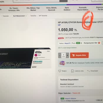 Hepsiburada: "Orijinal" Toner Yerine "Sahte" Toner Gönderdi.