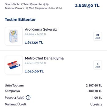 Metro Grossmarket Online Alışveriş Çilesi