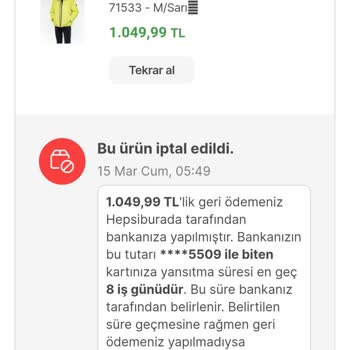 Hepsiburada Para İadesi Problemi