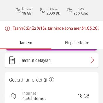 Vodafone Tarife Değişikliği Aldatmaca Yapıyor.