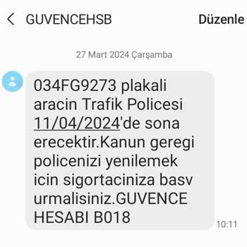 Güvence Hesabından Gelen SMS