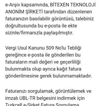 Bitexen E Arşiv Faturası