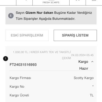 Fresh Scarfs Başkentte Bekleyen Kargo Ve Mağduriyetim