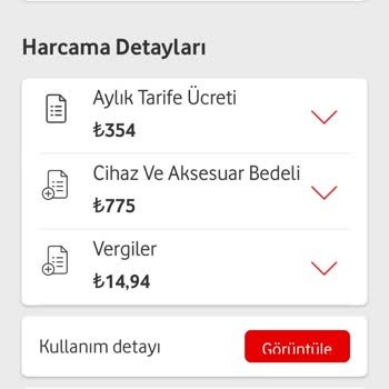 Vodafone Geçerli Tarife İle Faturaya Yansıyan Tarifedeki Farklılık