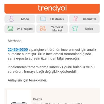 Trendyol Kanun Dinlemiyor, Azami Tamir Süresi İçinde Sorunu Çözemiyor