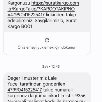 Sürat Kargo Kargom Yok Hala Beklemede
