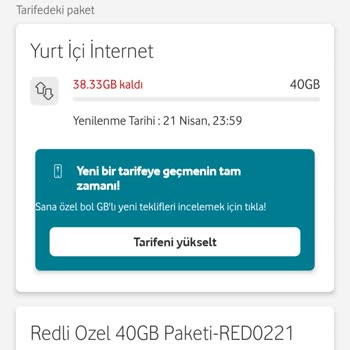 Vodafone'da Geçebileceğim Tarife Olmaması