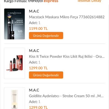 Mac Cosmetics Maç Cosmetic Paramı Aldı Ürünümü Vermedi