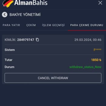 Almanbahis 3 Saattir Çekim İşlemi Gerçekleştiremiyorum