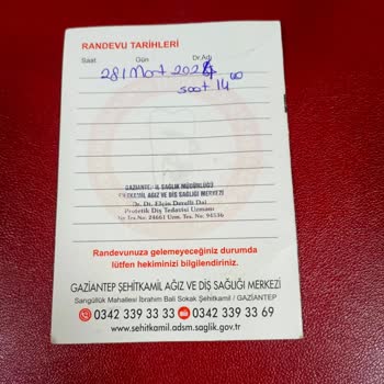 Şehitkamil Ağız Ve Diş Sağlığı Merkezi Randevu Saatim Yazıldığı Halde Doktorun Davranış Şekli