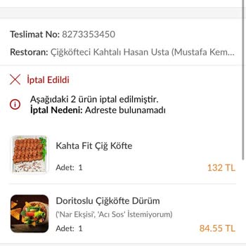 Trendyol Yemek-Parayı Ver Hizmeti Alma
