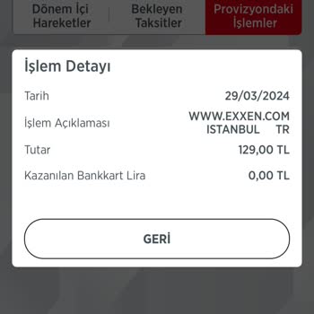 Exxen Kartımdan Para Çekti