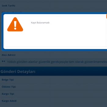 Yurtiçi Kargo Yurtiçi Gönderi Kaydı Bulunamadı Sorunuz