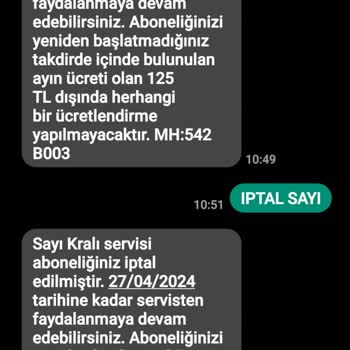 Vodafone Sayı Kralı Üyeliği Ücreti İadesi