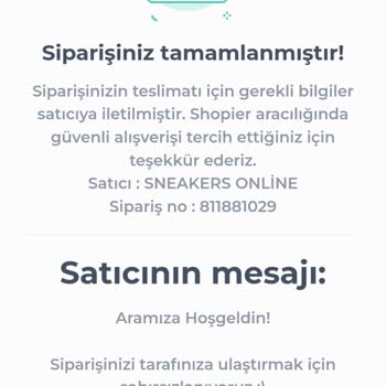 Shopier Sneakers Online Siparişlerimi Göndermiyor.