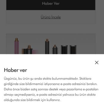 Dyson Airwrap Stok Ve Mail Sorunu