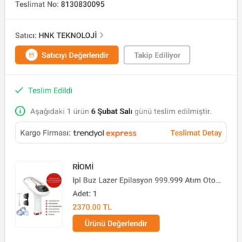 Trendyol Dan Riomi Marka IPL Buz Lazer Epilasyon Bozuk