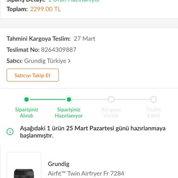 Trendyol Grundig Türkiye Satıcısı İndirimli Aldığım Ürünü Göndermiyor