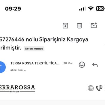 Terra Rossa Butik İptal Edilen Siparişin Kargolanması