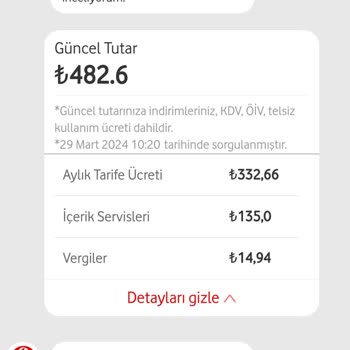 Vodafone İçerik Servis Ücreti