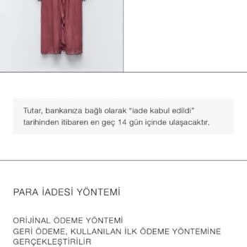 Zara Para İadesi Yapılmıyor