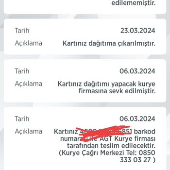 AGT Kurye (aynigunteslim.com) Ziraat Bankası Kredi Kartı Kargom Hala Ulaşmadı!