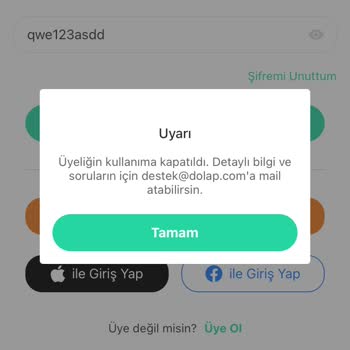 Dolap Uygulamanın Sebep Vermeden Hesap Kapatması