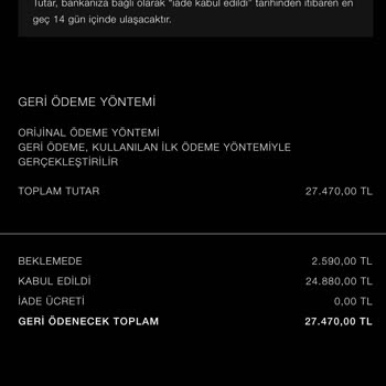 Zara Online Para İademi Yapmıyor