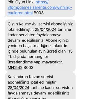 Vodafone Oyun Üyeliği İptalinde Yaşanan Sorun