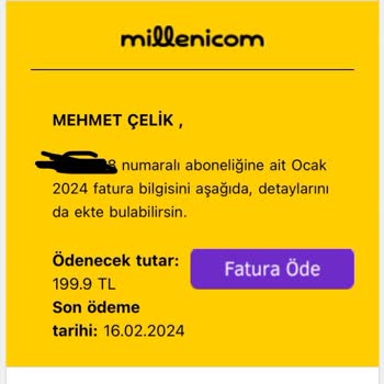 Millenicom Sürekli Fatura Ücret Artırımı Komplosu