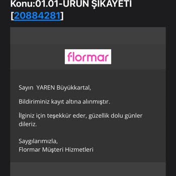 Flormar Müşteri Hizmetleri Ve Ürün Şikayeti