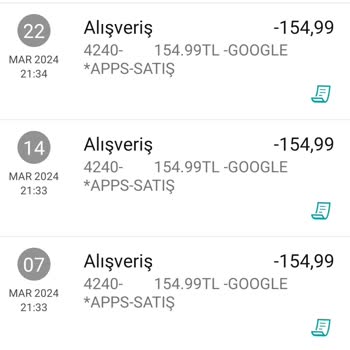 Google Play Google İzinsiz Hesabımdan Para Çekti